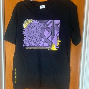 Zara Midnight Black Tee by DNWR “Don’t stop expanding your limits” EUC